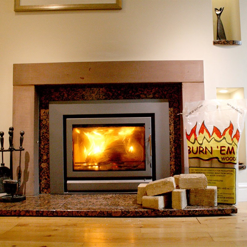 Halleys Burn'em Woods sawdust briquette wood fuel